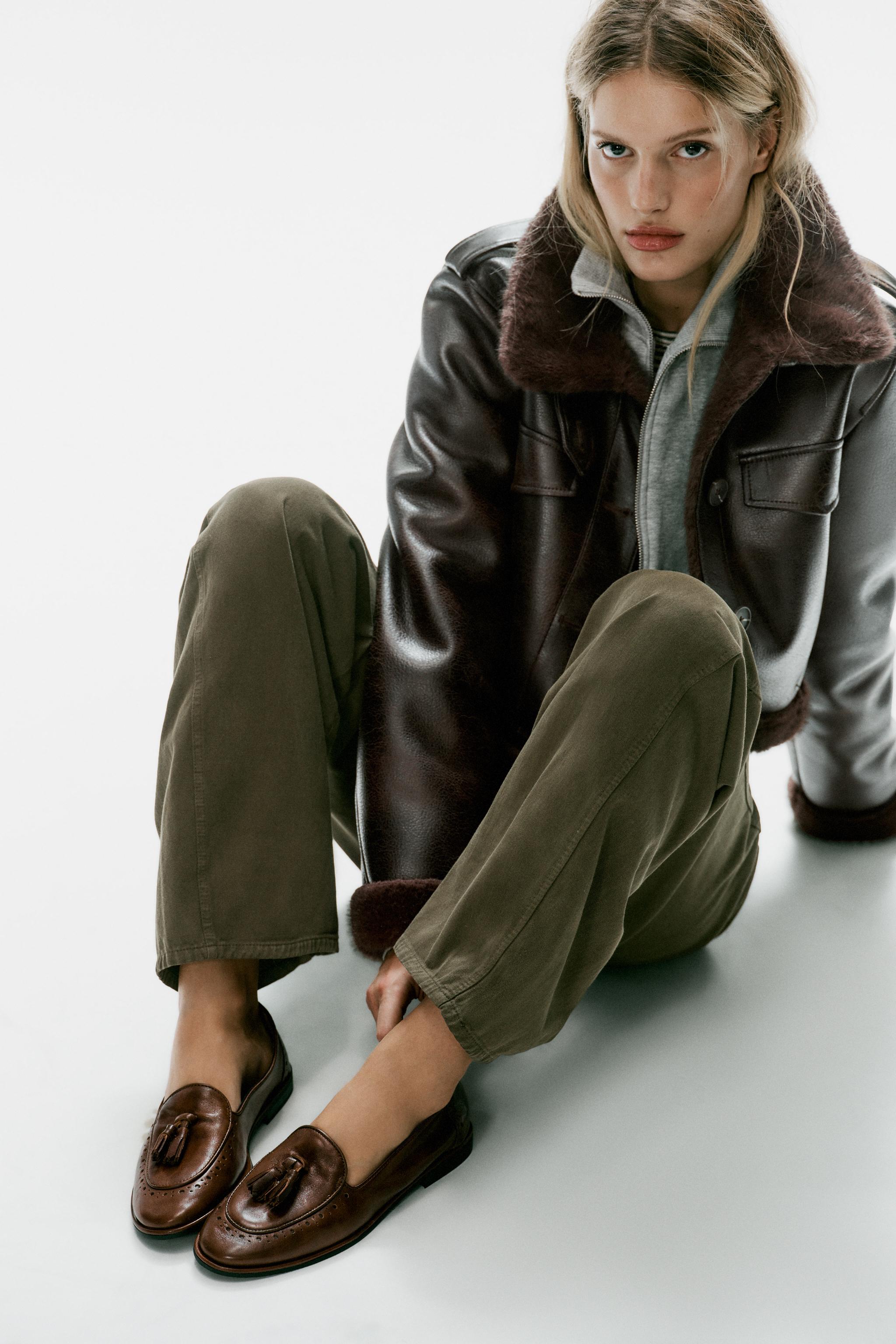 Leather Tassel Loafers by Zara