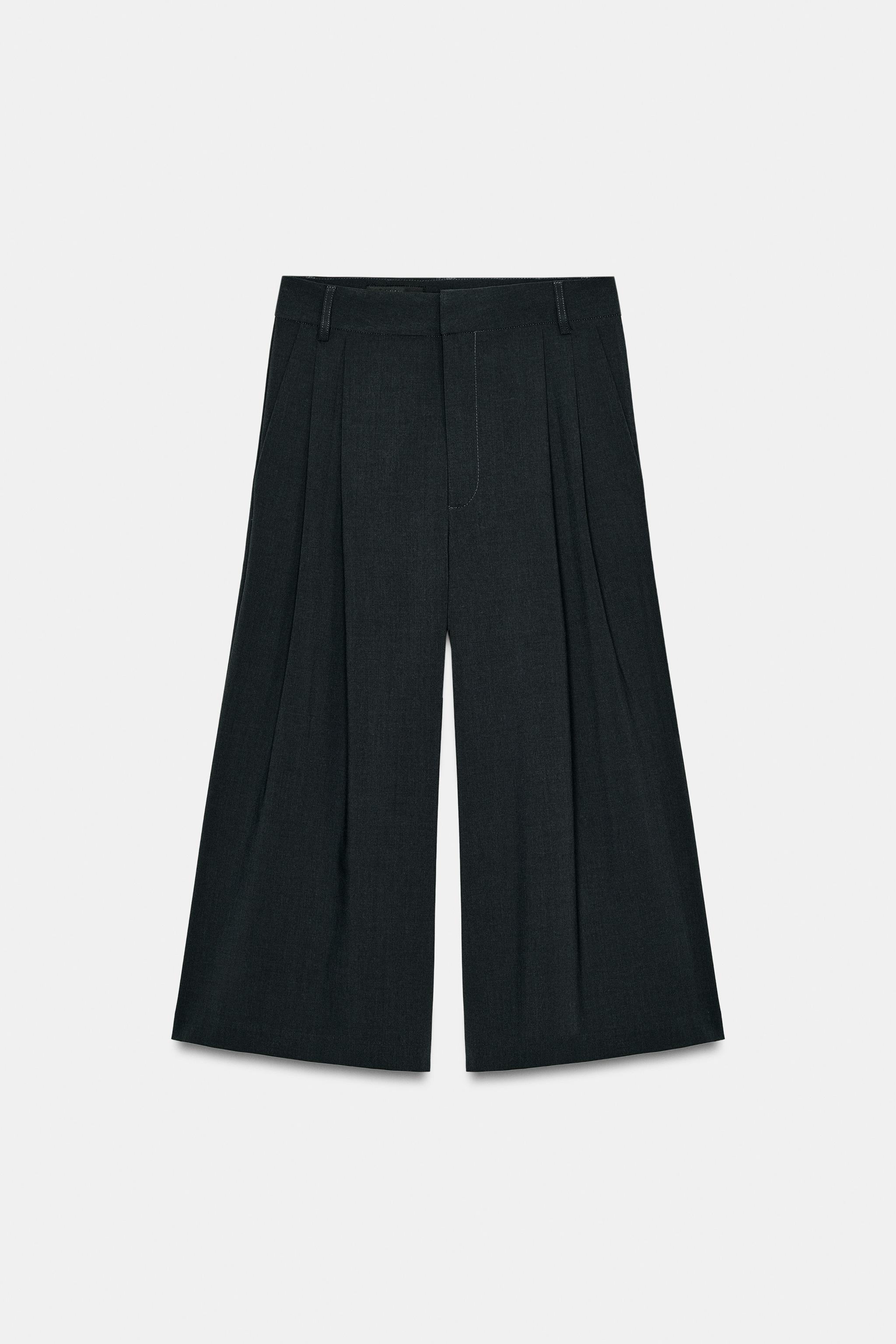 WIDE BERMUDA SHORTS WITH PLEATS - Anthracite grey | ZARA South Africa