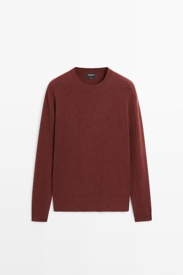 100% wool melange knit sweater — Russet 1