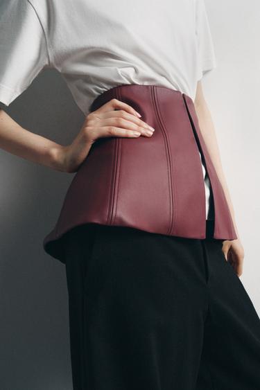 Zara KAIŠ KORSET OD IMITACIJE KOŽE – kesten