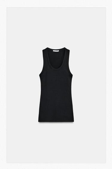 TOP قطني SUPIMA® - أسود by Zara