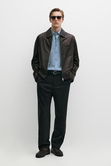 Zara Nappa leather jacket with pocket - Brown - Image 0