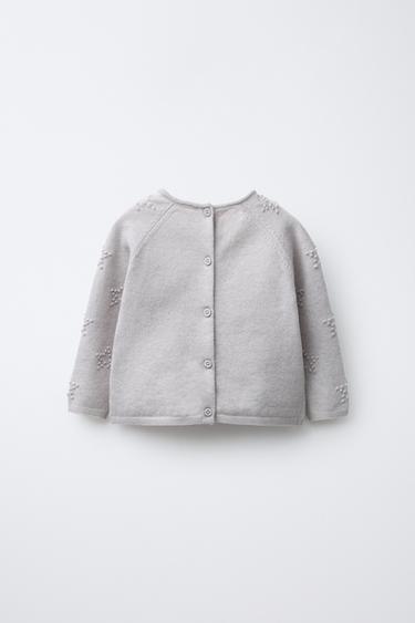 KNIT JUMPER WITH EMBROIDERED STARS - Light grey by Zara - Image 1