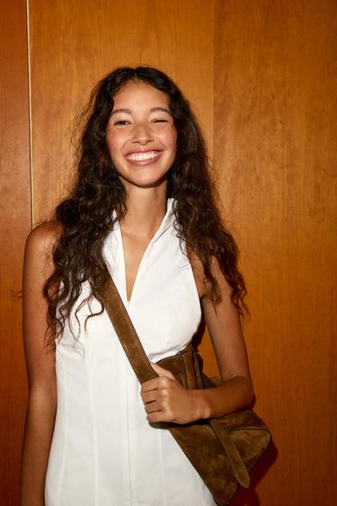 HALTER NECK MIDI DRESS WITH GODET HEM - White by Zara - Image 1