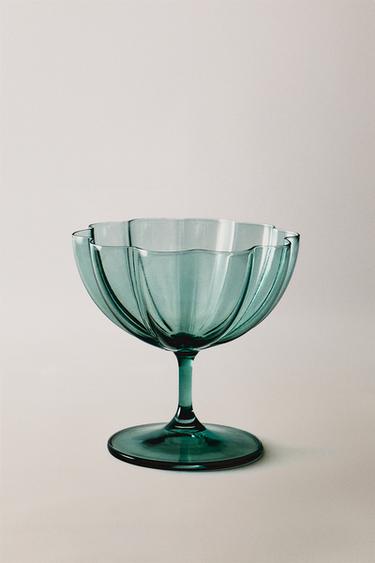 COUPE À GLACE EN VERRE ONDULÉ - Bleu de Zara