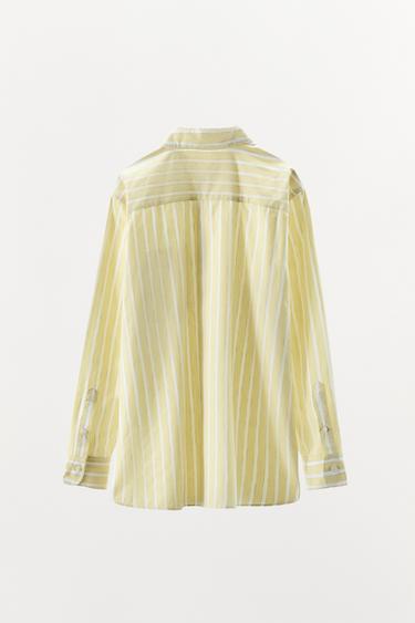 STRIPED PYJAMA SHIRT - Yellow by Zara - Image 5