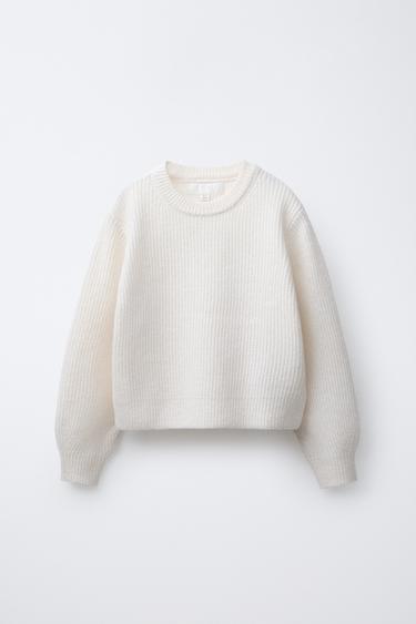 RIBBED KNIT SWEATER - Ecru by Zara