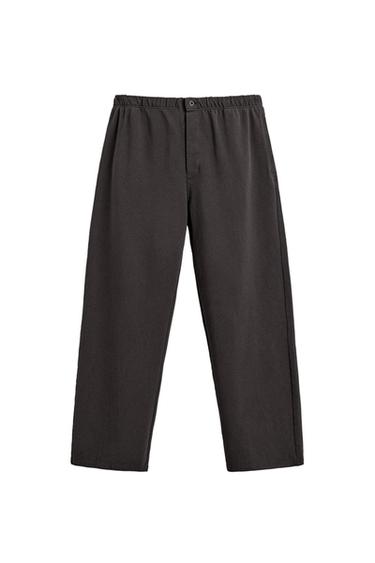 PANTALON DE JOGGING EN MAILLE DÉLAVÉ - Noir / Marron de Zara
