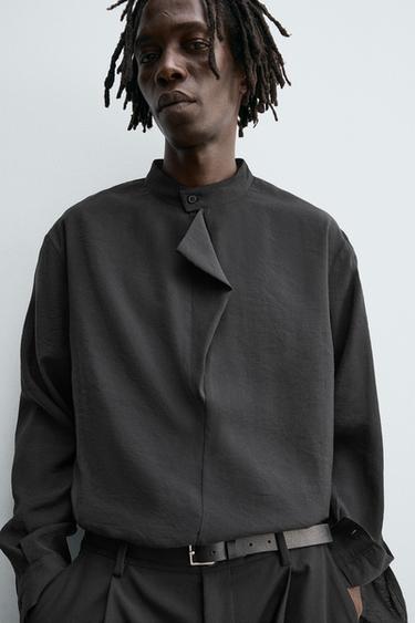 FLOWING POLO SHIRT - Black by Zara - Image 4