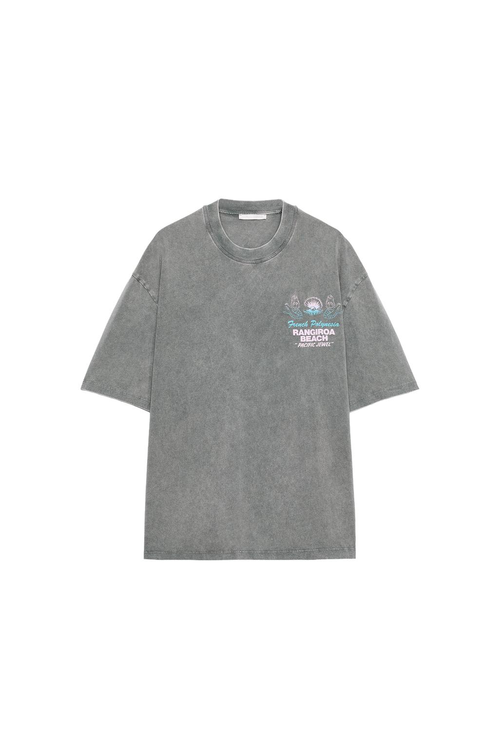 WASHED EFFECT TEXT T-SHIRT - image 3