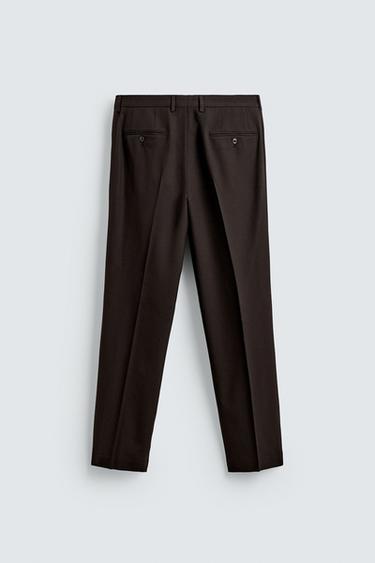 PANTALON DE COSTUME AVEC LAINE - Marron de Zara - Image 6