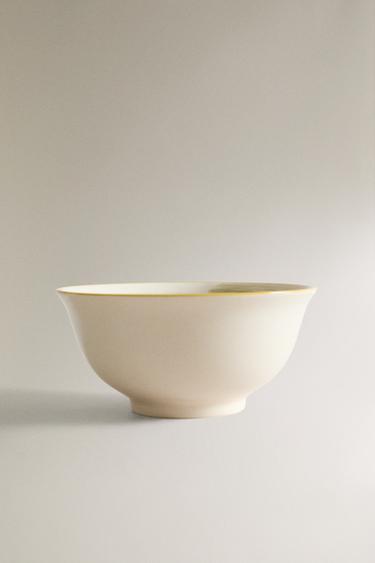 STONEWARE BOWL WITH ICE CREAM DESIGN - Green marl by Zara