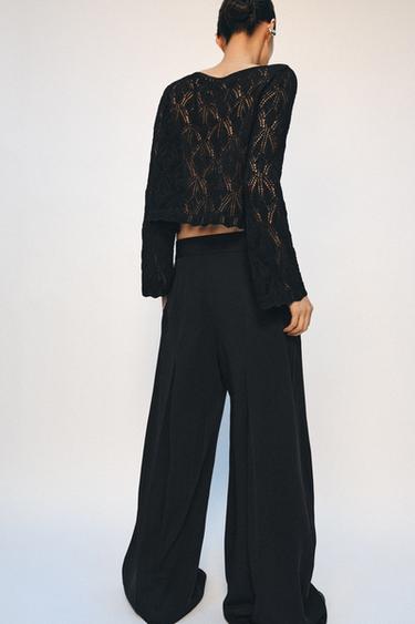 POINTELLE KNIT JUMPER - Black by Zara - Image 2
