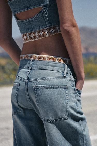 JEAN Z1975 LOOSE FIT TAILLE MOYENNE CROCHET - Bleu moyen de Zara - Image 4