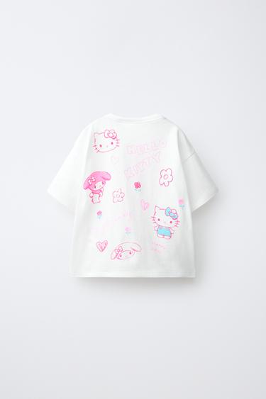 T-SHIRT BRODERIES HELLO KITTY © SANRIO - Blanc de Zara - Image 1