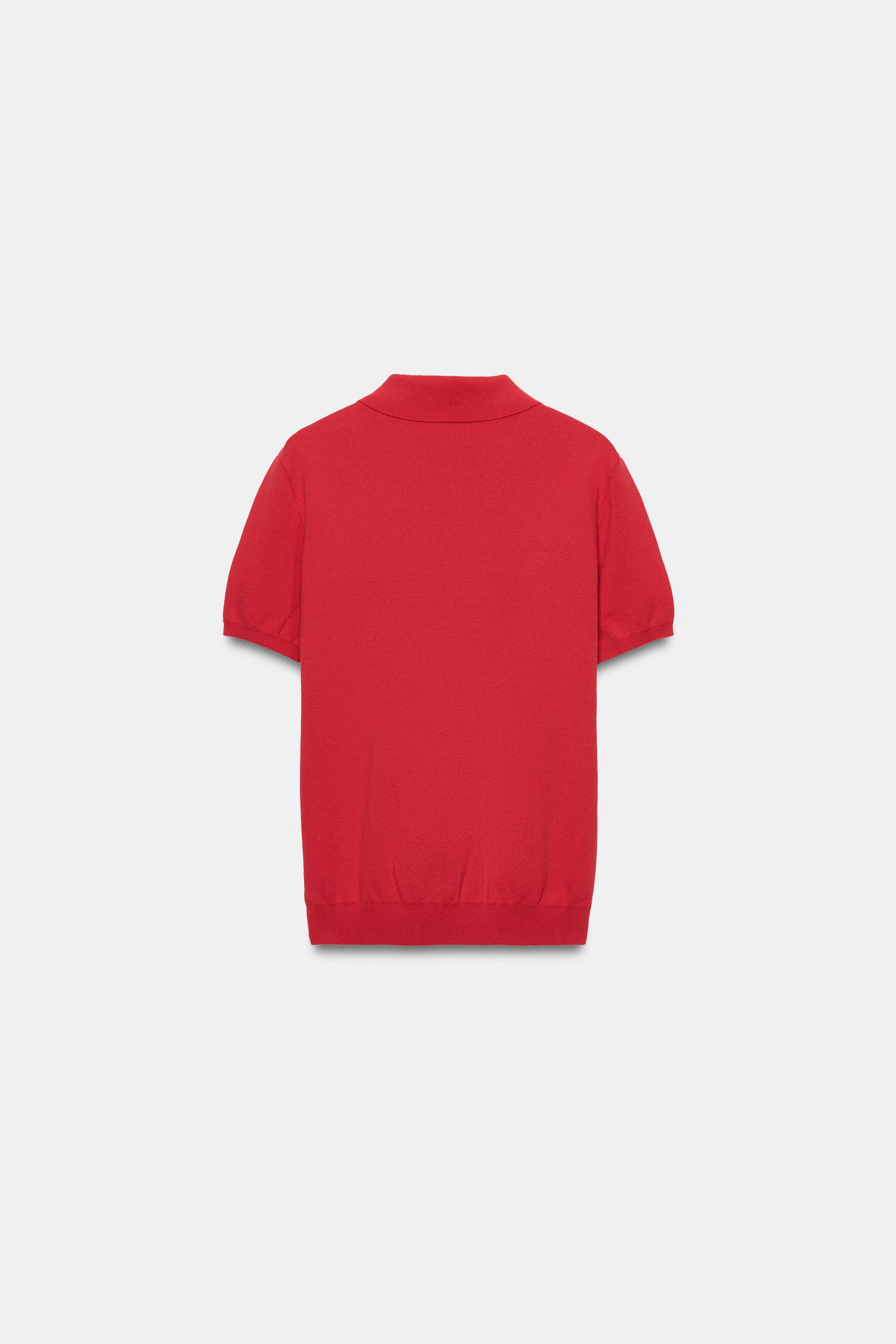 KNIT ZIP POLO SHIRT - Navy blue | ZARA United States