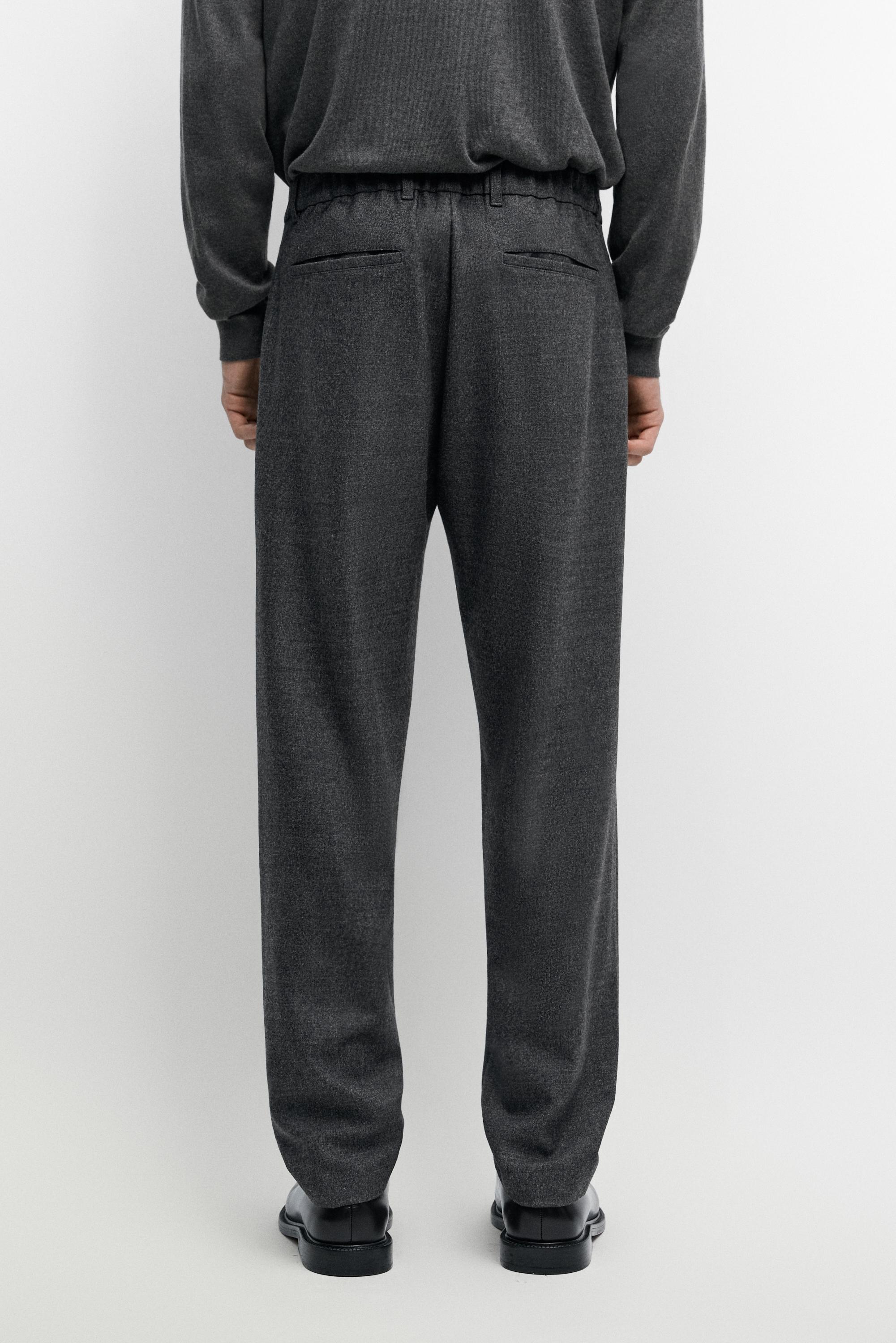 Wool blend jogger fit pants