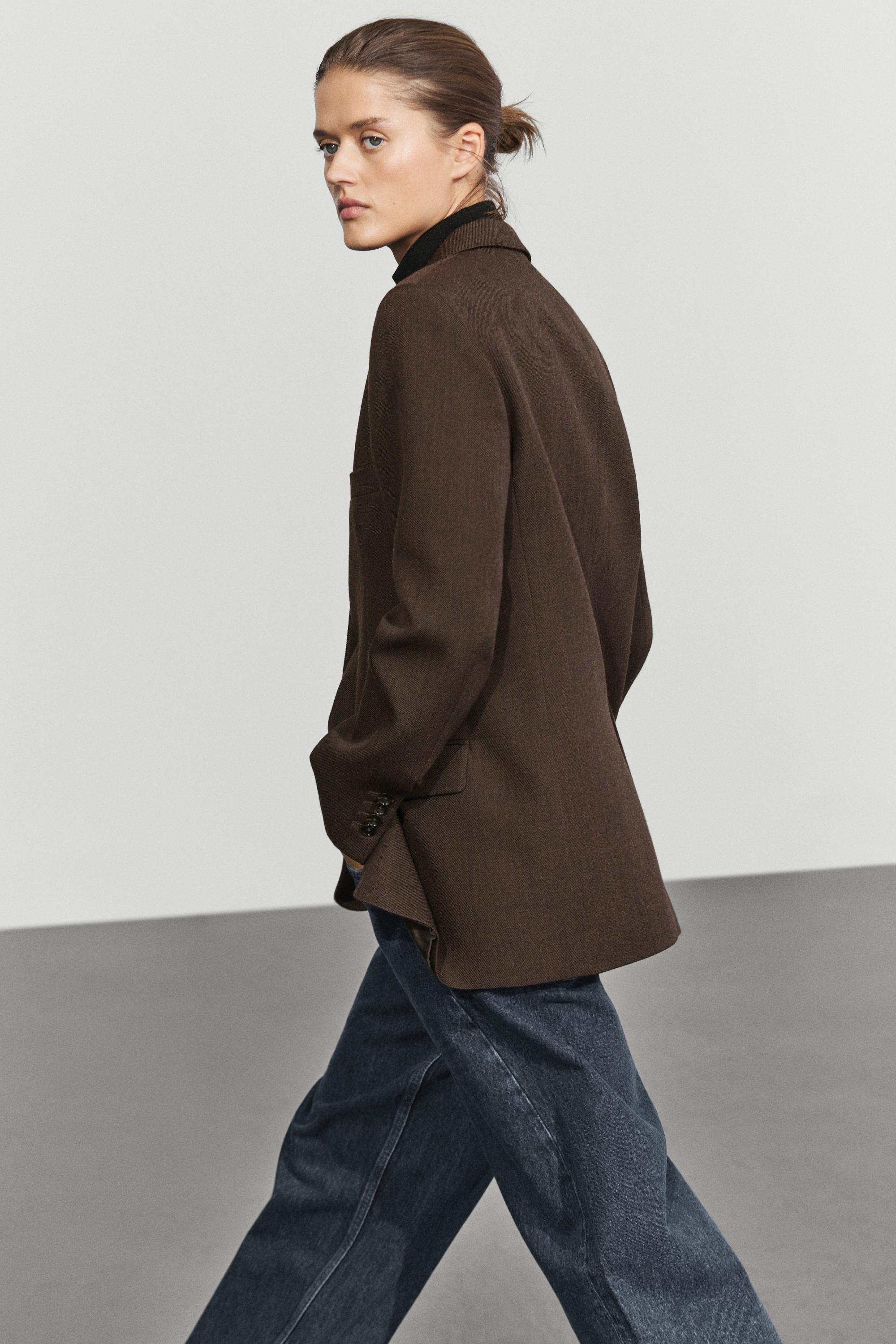 100% wool button detail blazer