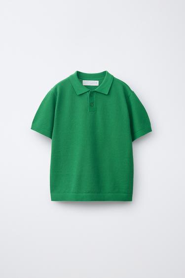 ОДНОТОННОЕ ПОЛО РЕЛЬЕФНОЙ ВЯЗКИ — ЗЕЛЕНЫЙ от Zara