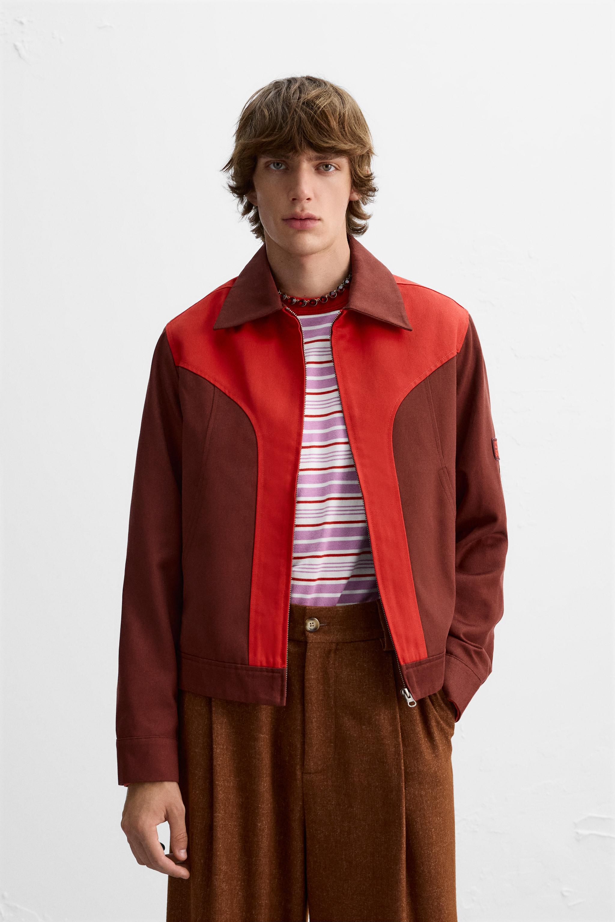 COLOR BLOCK JACKET X HARRY LAMBERT Red ZARA United States