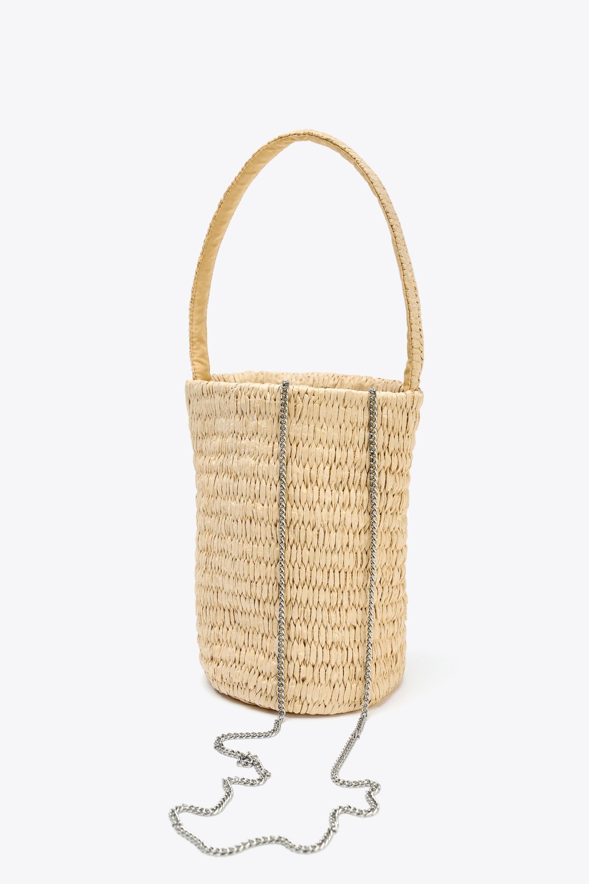 ZARA｜編み込みバスケット ショルダー付き やっぱ、バッグは【ZARA】よね♡ 春夏で使えそう！ 高見えする