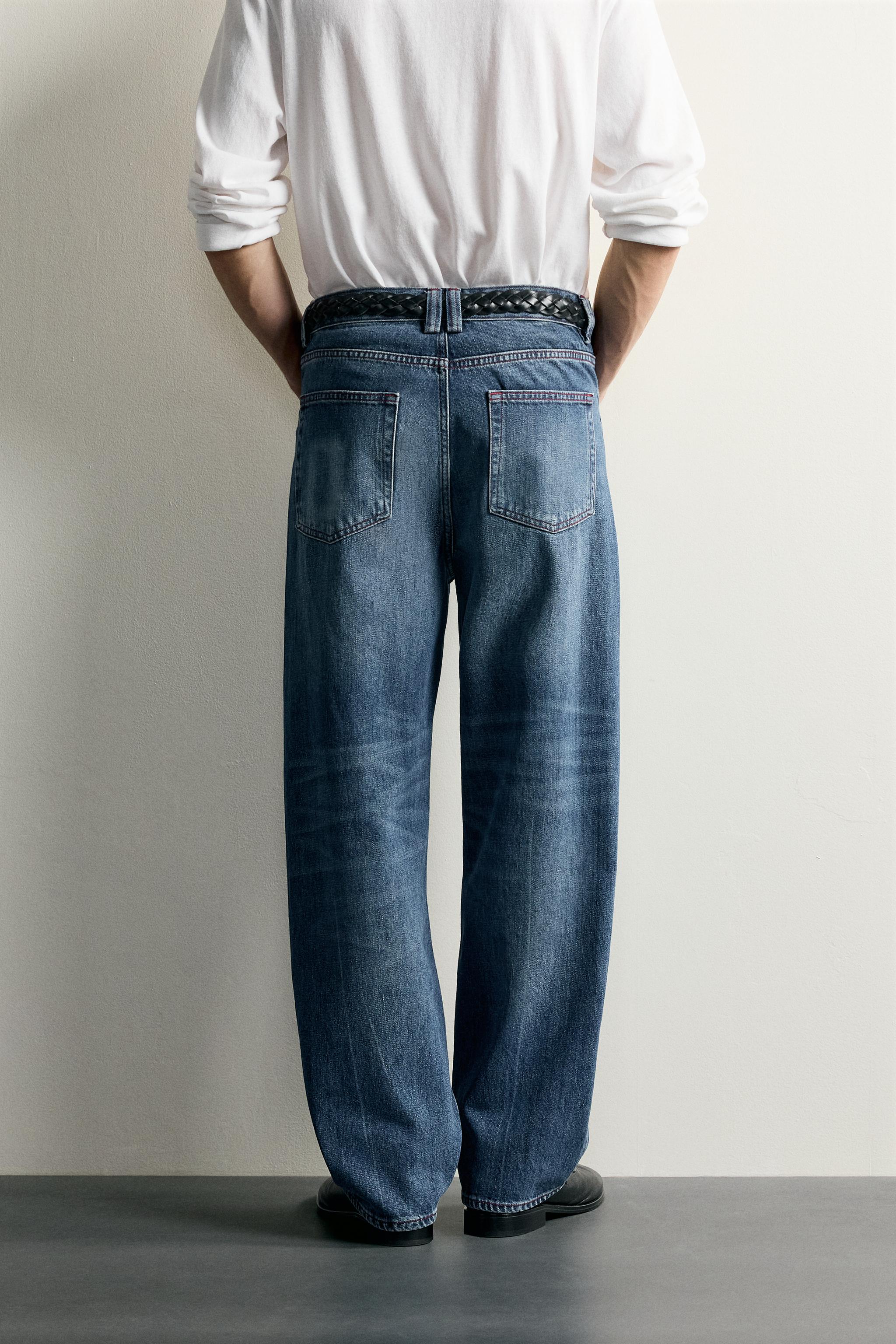 JEAN STRAIGHT FIT À SURPIQÛRES CONTRASTÉES