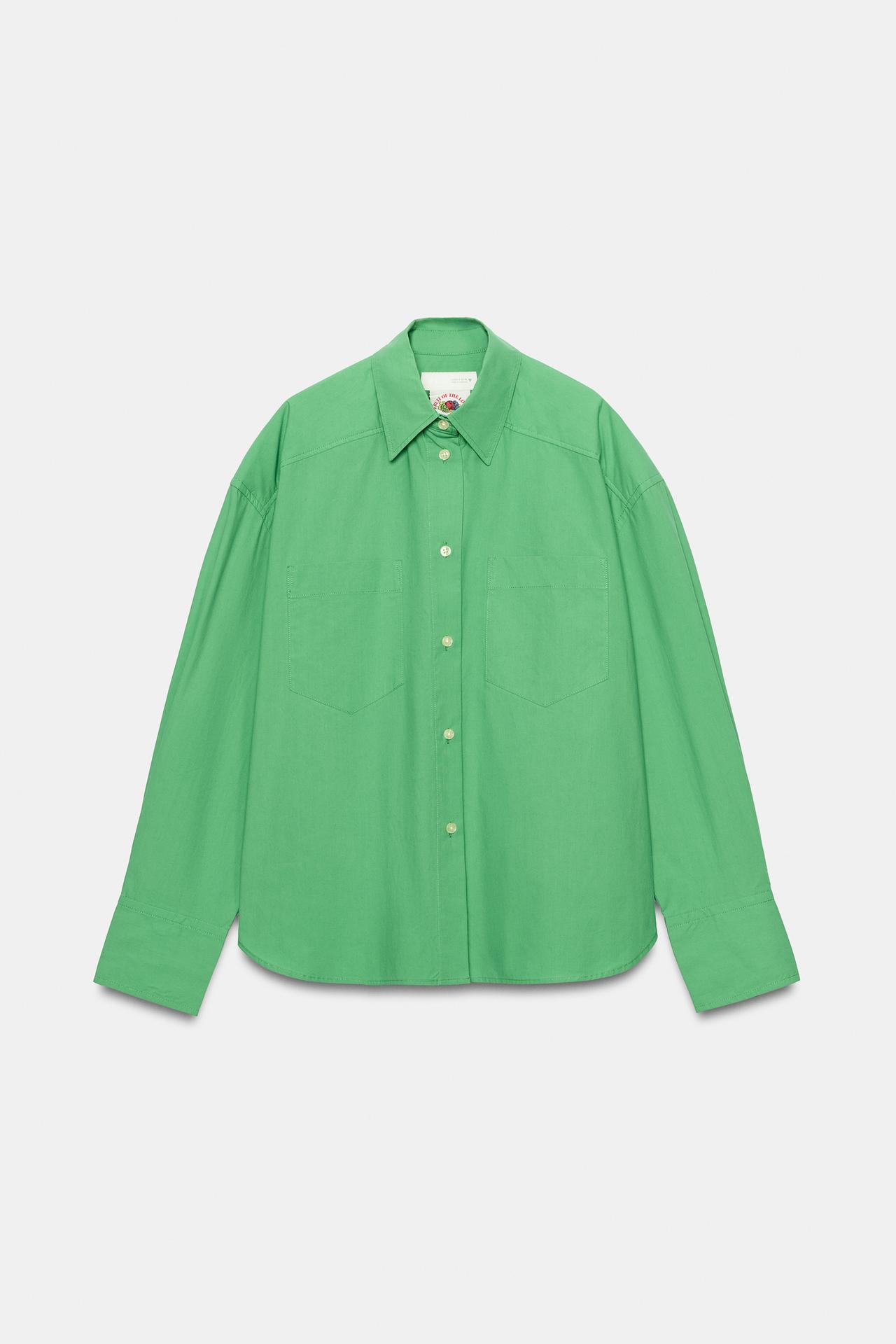 FRUIT OF THE LOOM™ POCKET SHIRT — Apple green