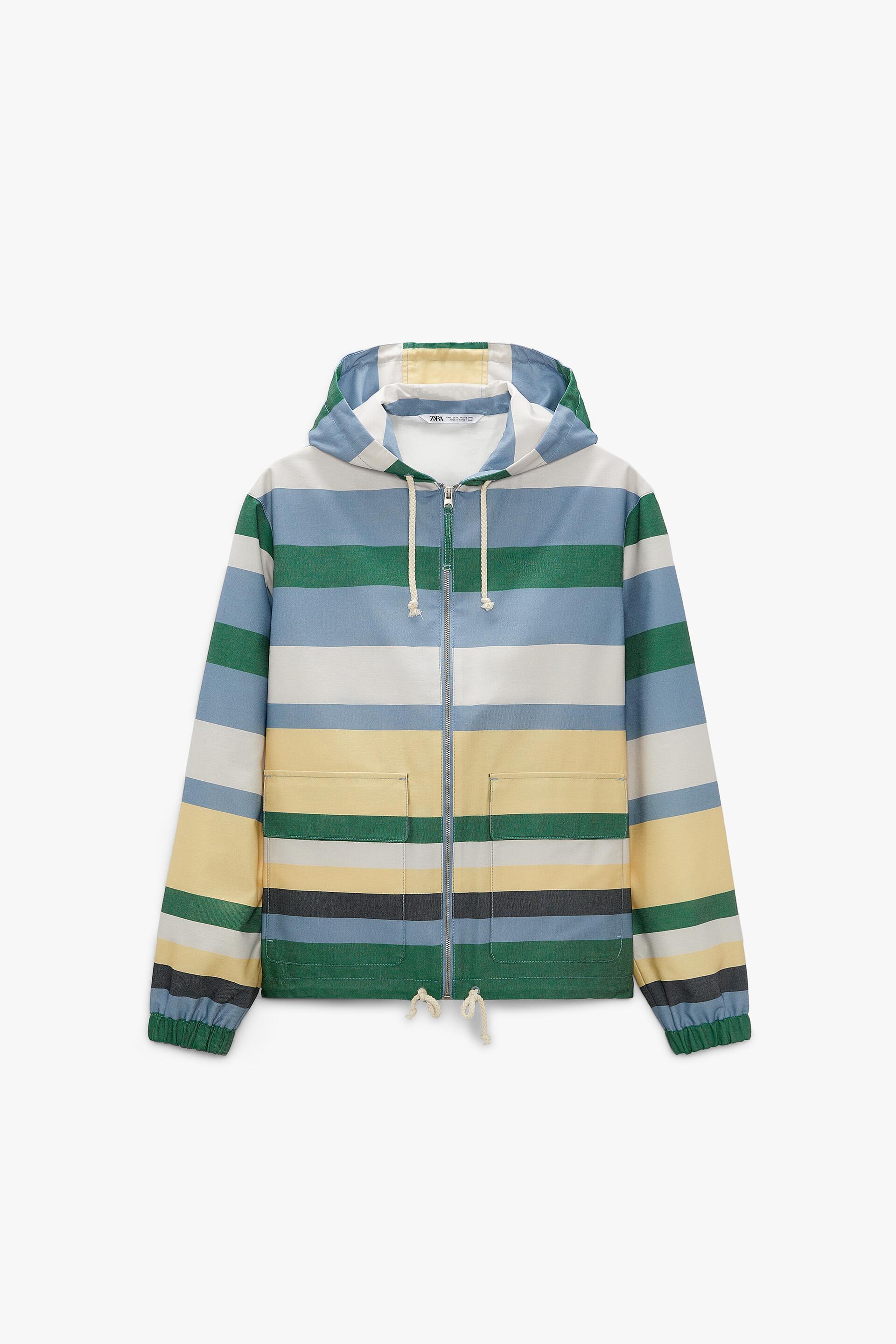 Striped hooded jacket deals