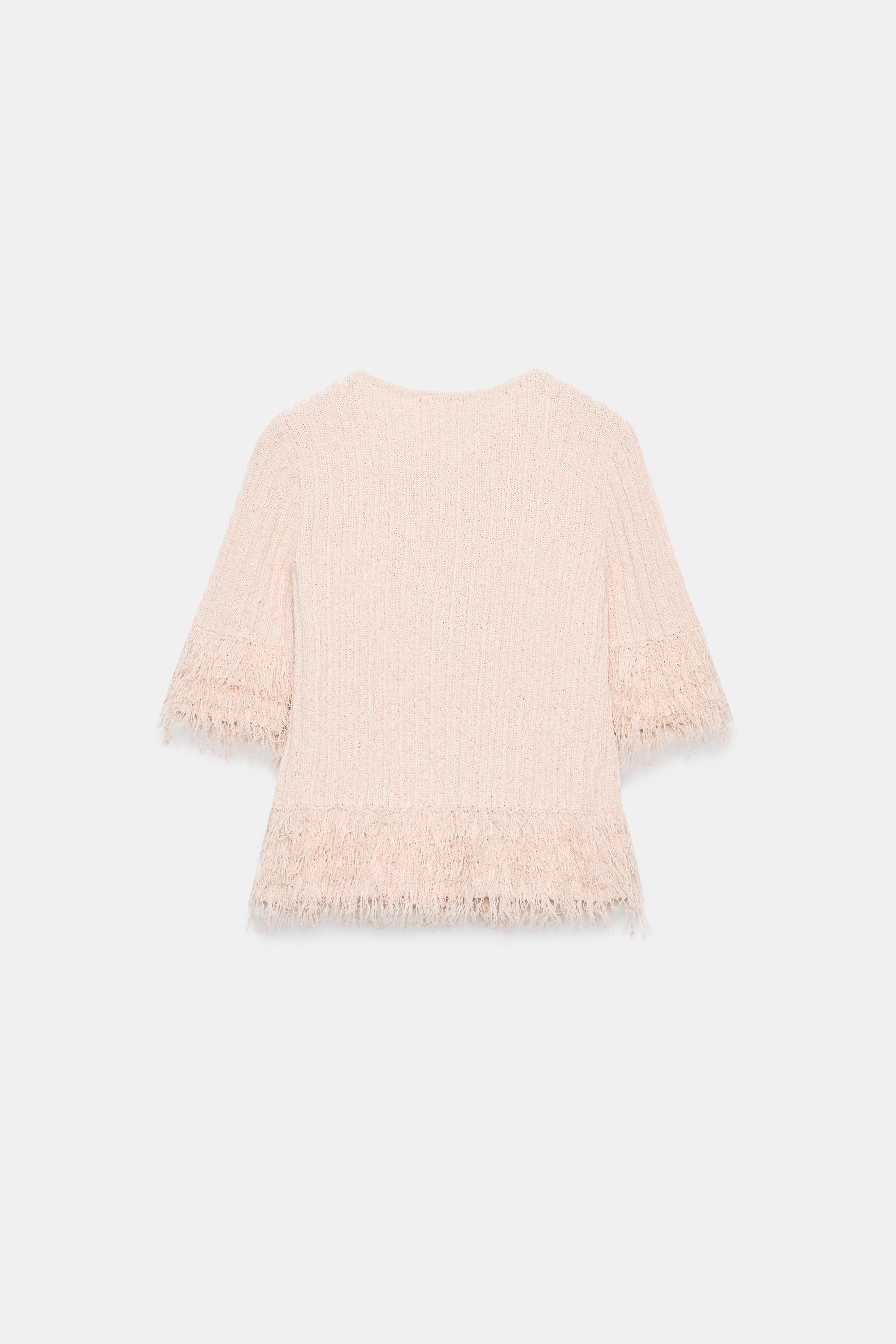 GILET EN MAILLE À FRANGES