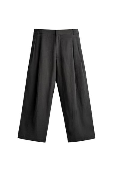 بنطلون واسع فيت بدلة RELAXED FIT - رمادي أنثراسايت الخاص بـ Zara