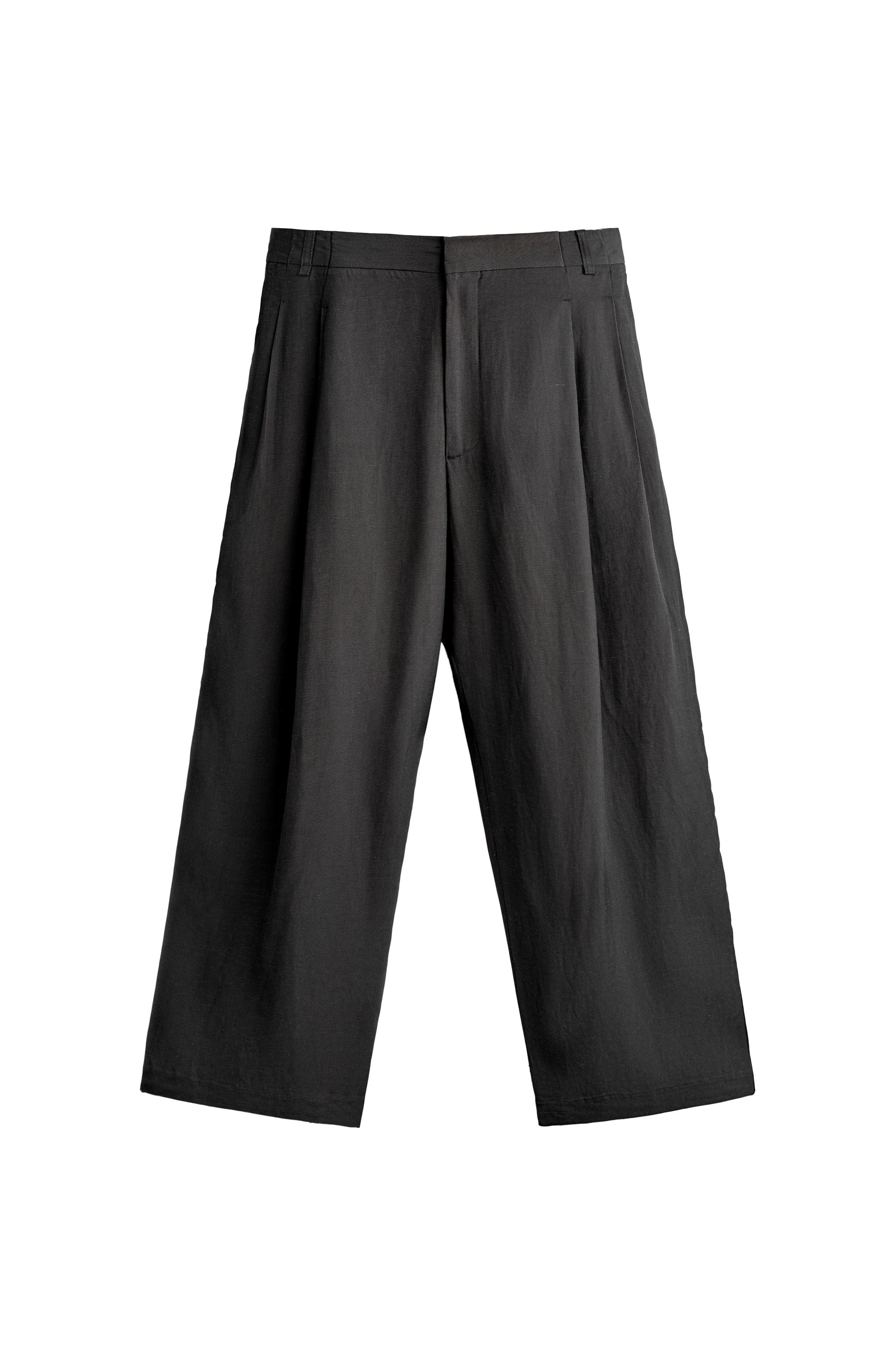 RELAXED FIT WIDE LEG SUIT PANTS