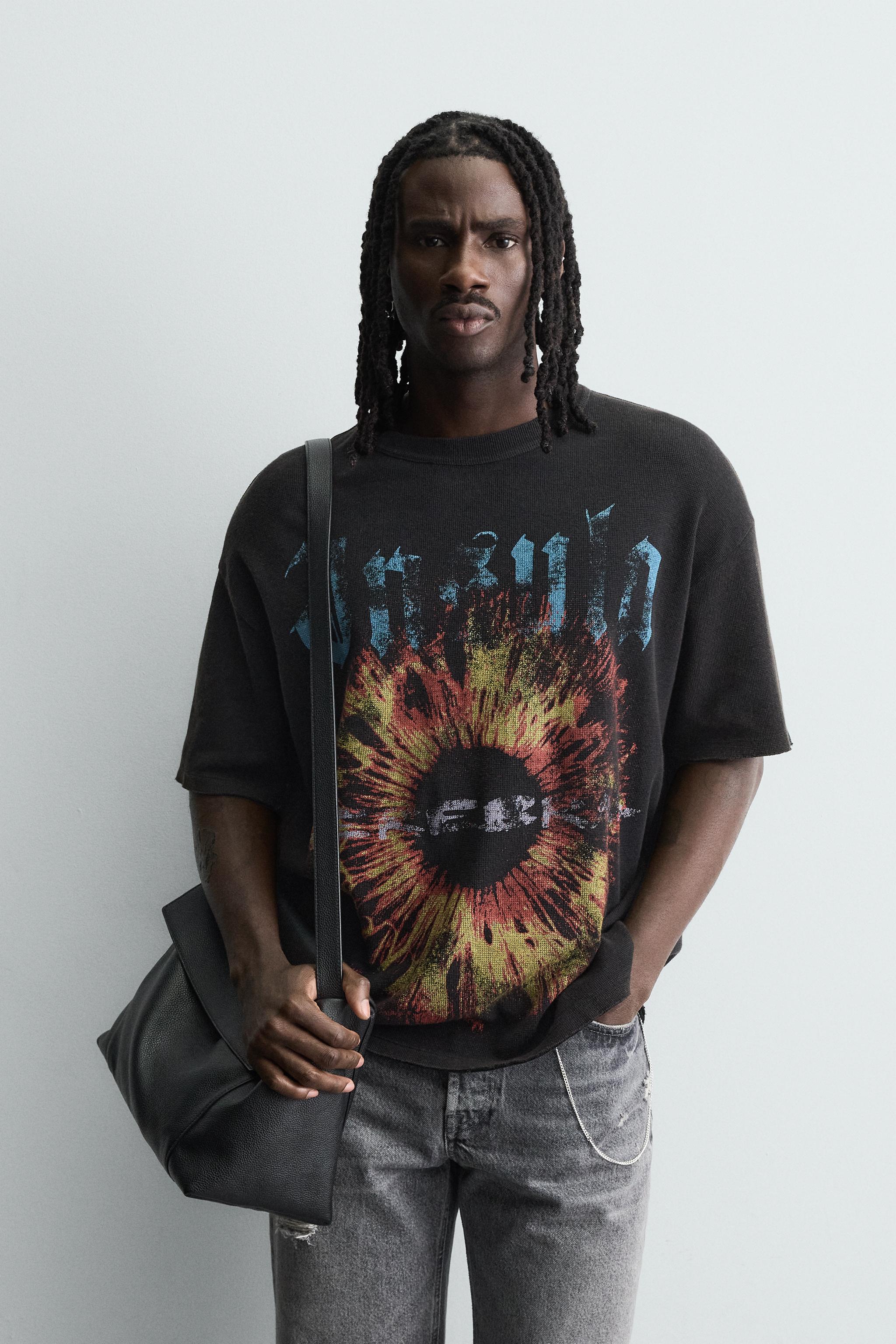 COMBINED PRINT KNIT T-SHIRT - Black | ZARA United States