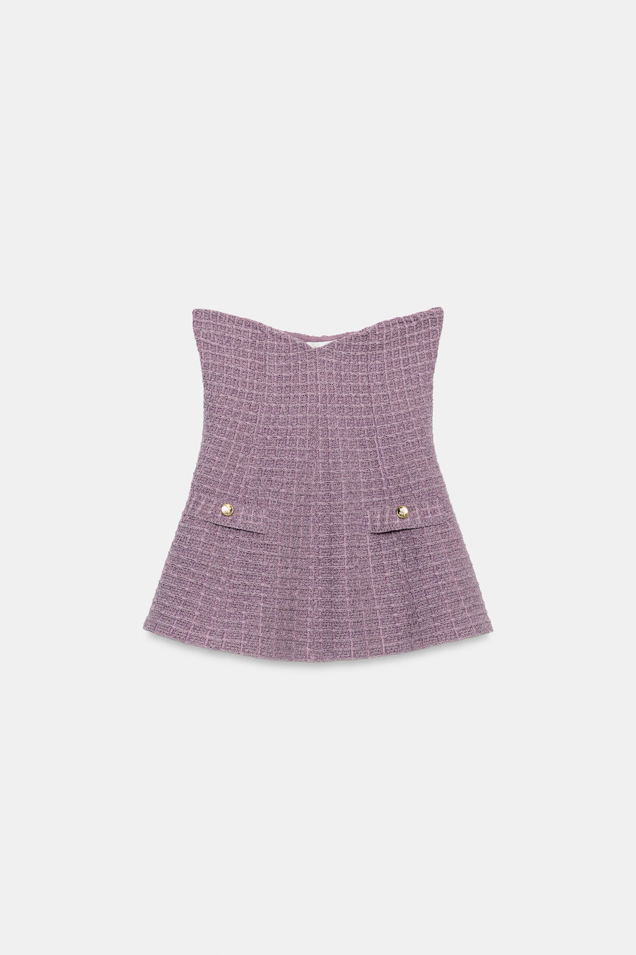 TEXTURED STRETCH BANDEAU TOP