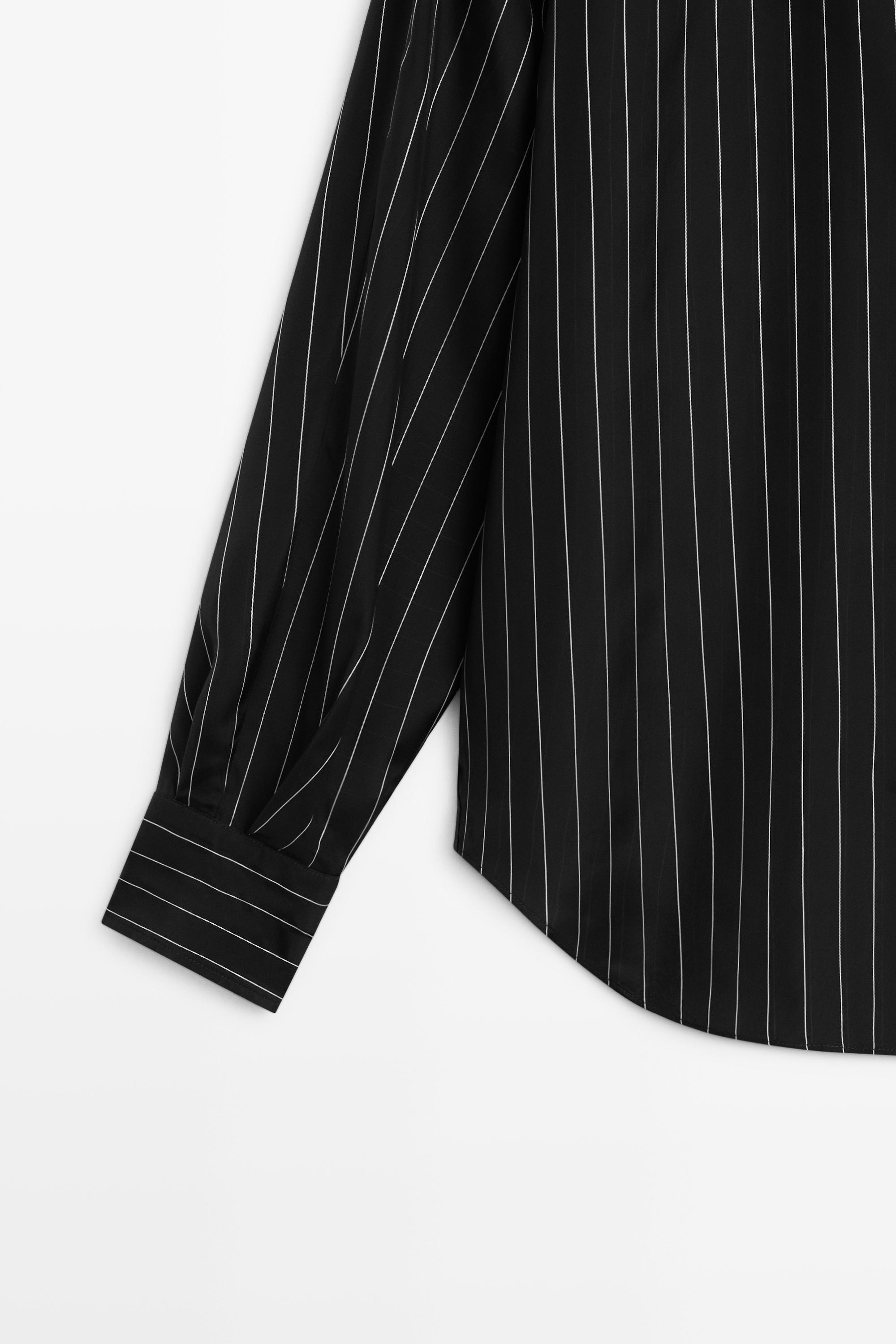 Chemise fluide à rayures avec poche