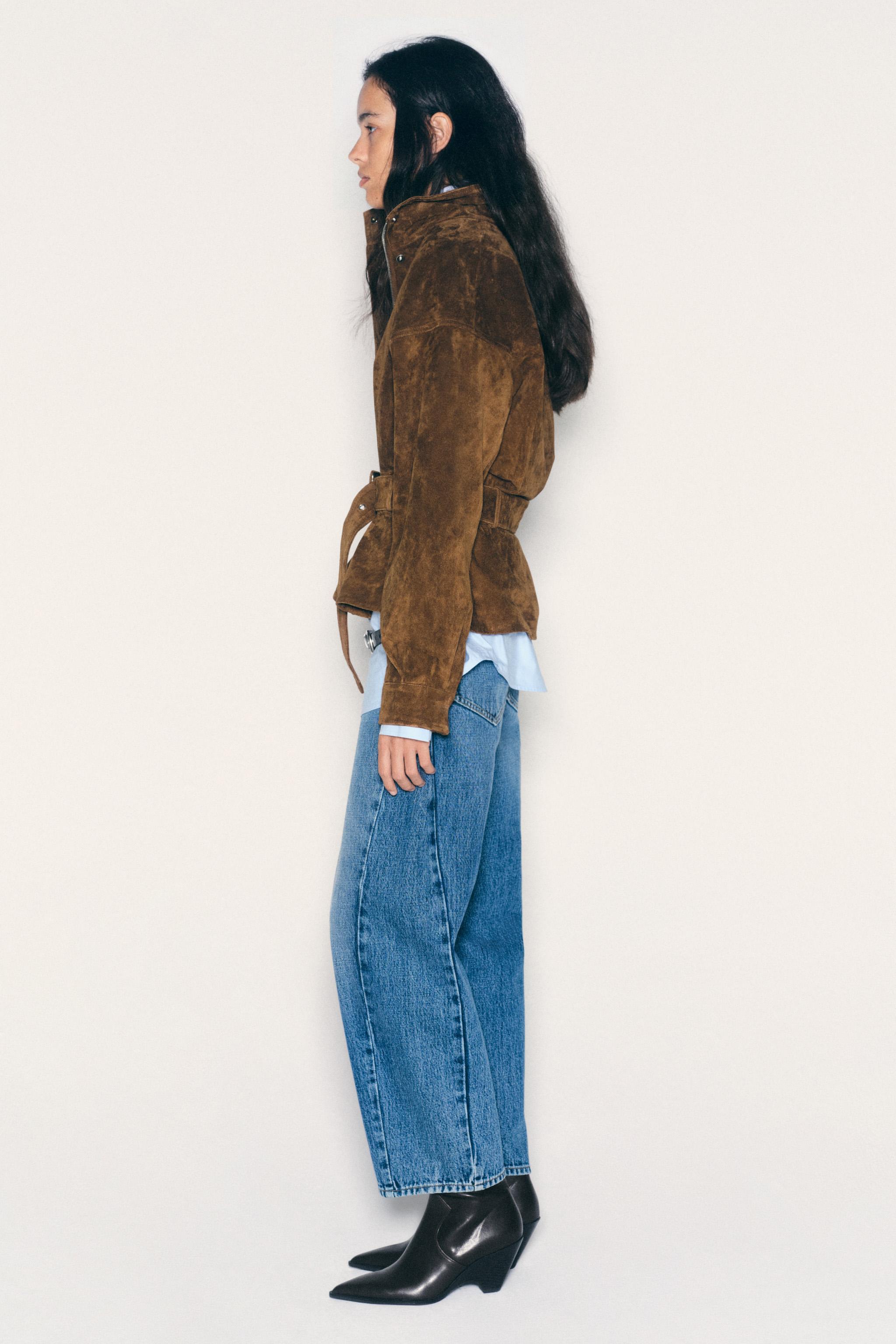 100% LEATHER BELTED JACKET