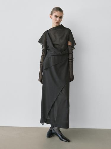 Zara Midi dress with hood detail - STUDIO - Black