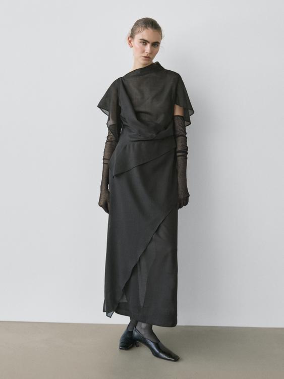 Midi dress with hood detail - STUDIO