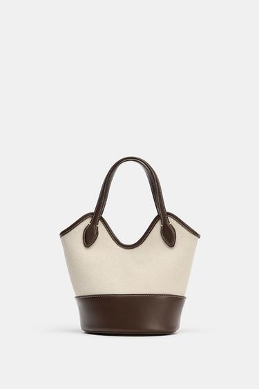 COMBINED CANVAS BAG - Light beige by Zara