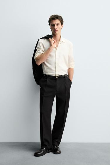 COTTON AND WOOL SHIRT - Oyster-white by Zara