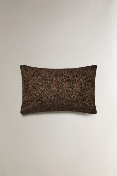 FLORAL CUSHION COVER - Ochre by Zara - Image 2