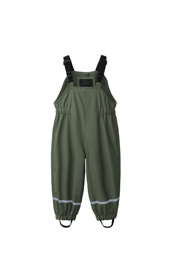 Zara WATER-RESISTANT RUBBERIZED OVERALLS - Green - Image 0