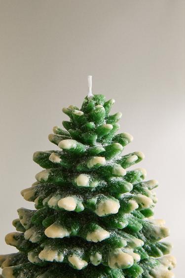 SNOWY CHRISTMAS FIR TREE CANDLE - Green by Zara - Image 2
