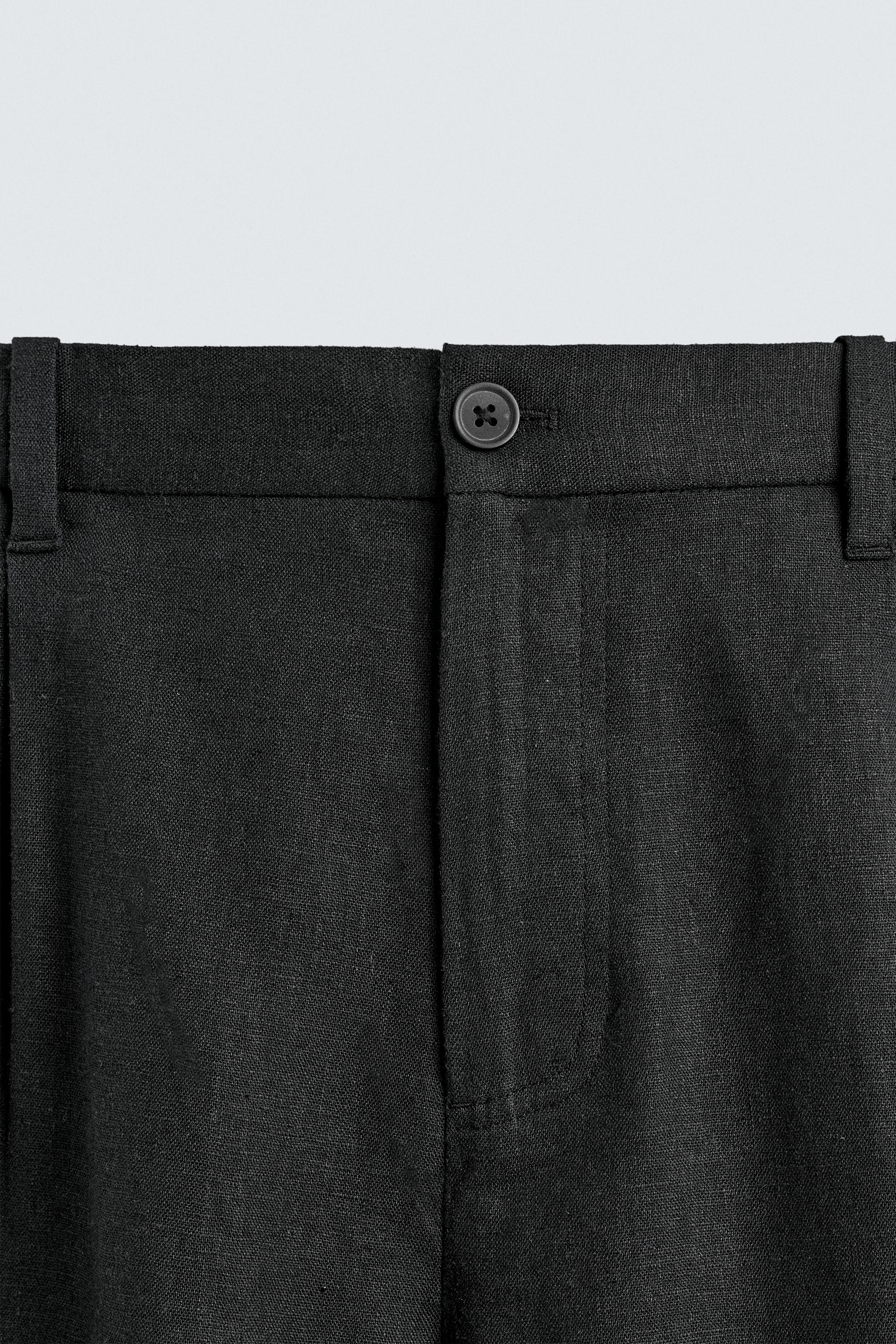 RELAXED FIT LINEN BLEND SHORTS