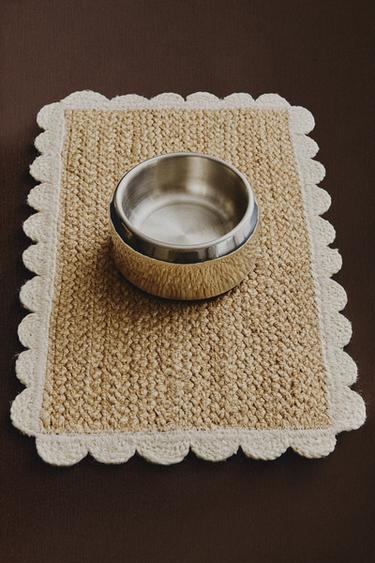 SCALLOPED JUTE PET RUG - Light beige by Zara