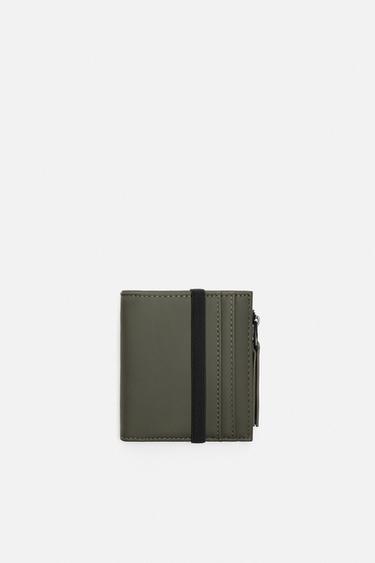 CARTERA MONEDERO ENGOMADO - Verde Caqui de Zara