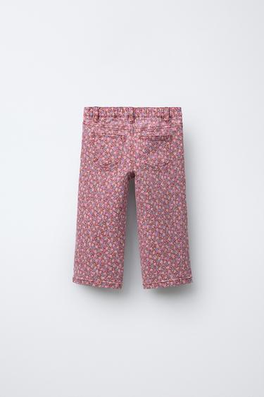 TWILL FLORAL CULOTTES - Raspberry by Zara - Image 1