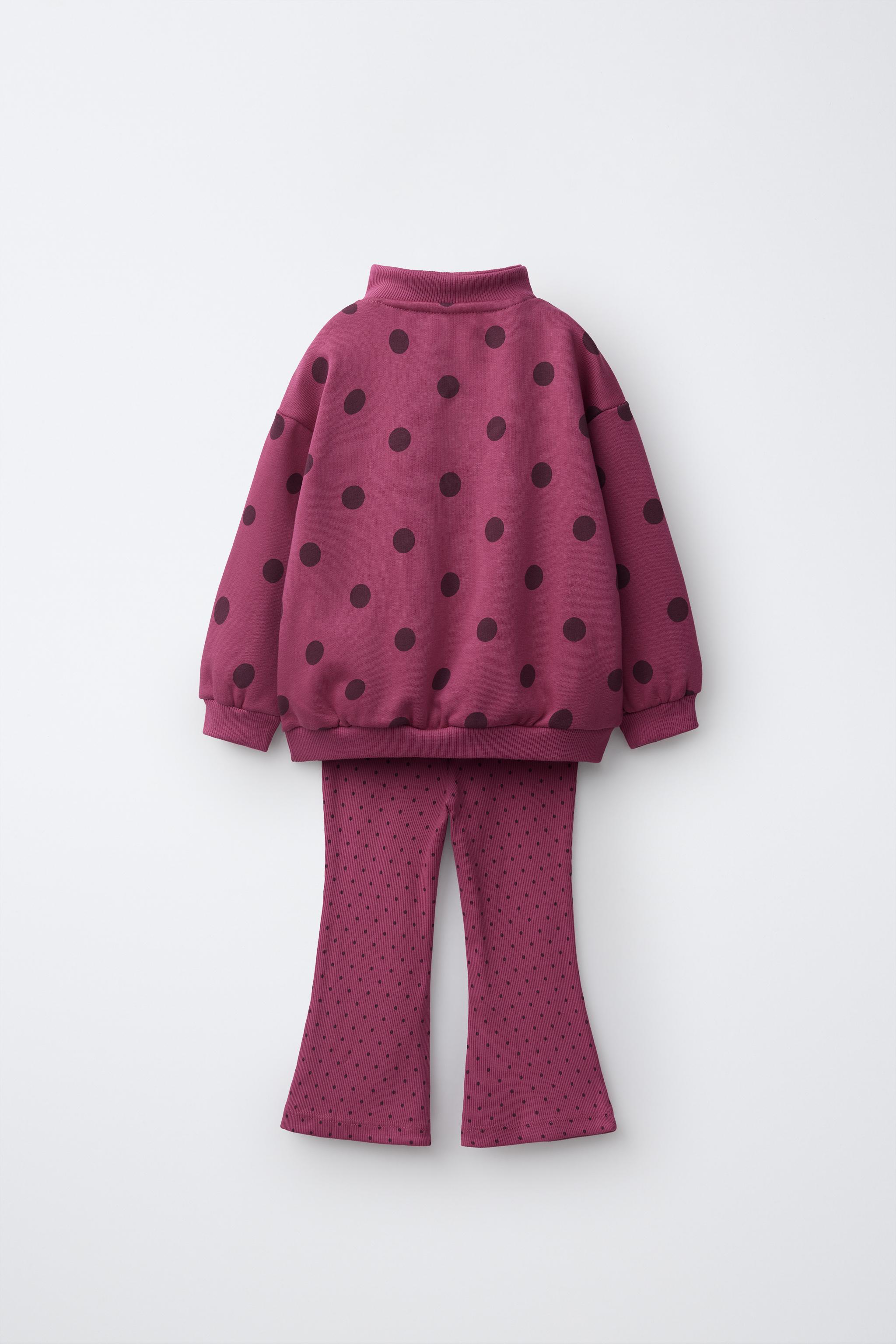 ENSEMBLE SWEAT ET LEGGING ÉVASÉ À POIS