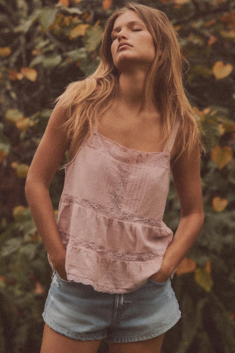 Camisa Blusas Tirantes Zara Bow Top Zara Tops Tirantes TOP GASA