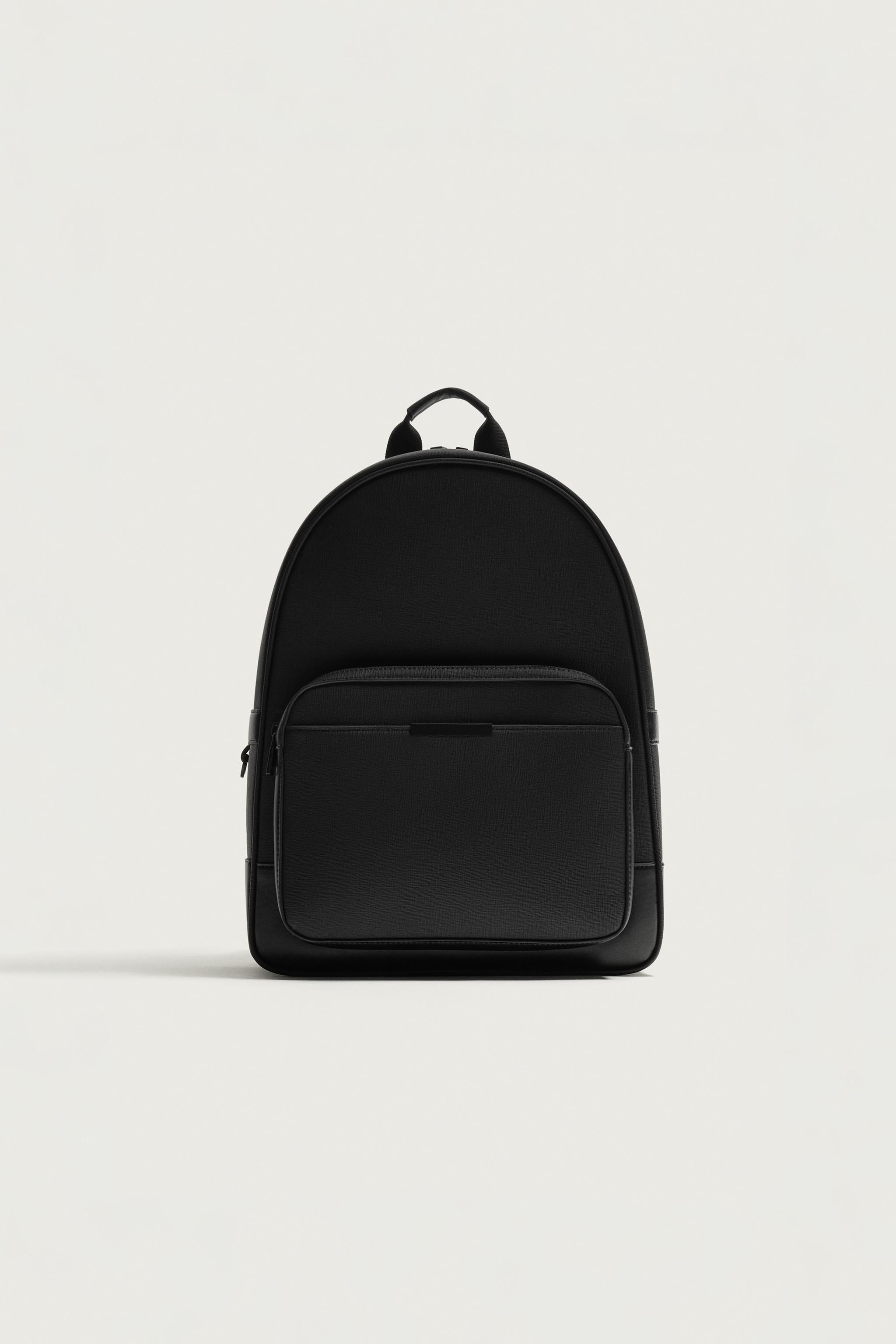 TEXTURED BACKPACK — Black