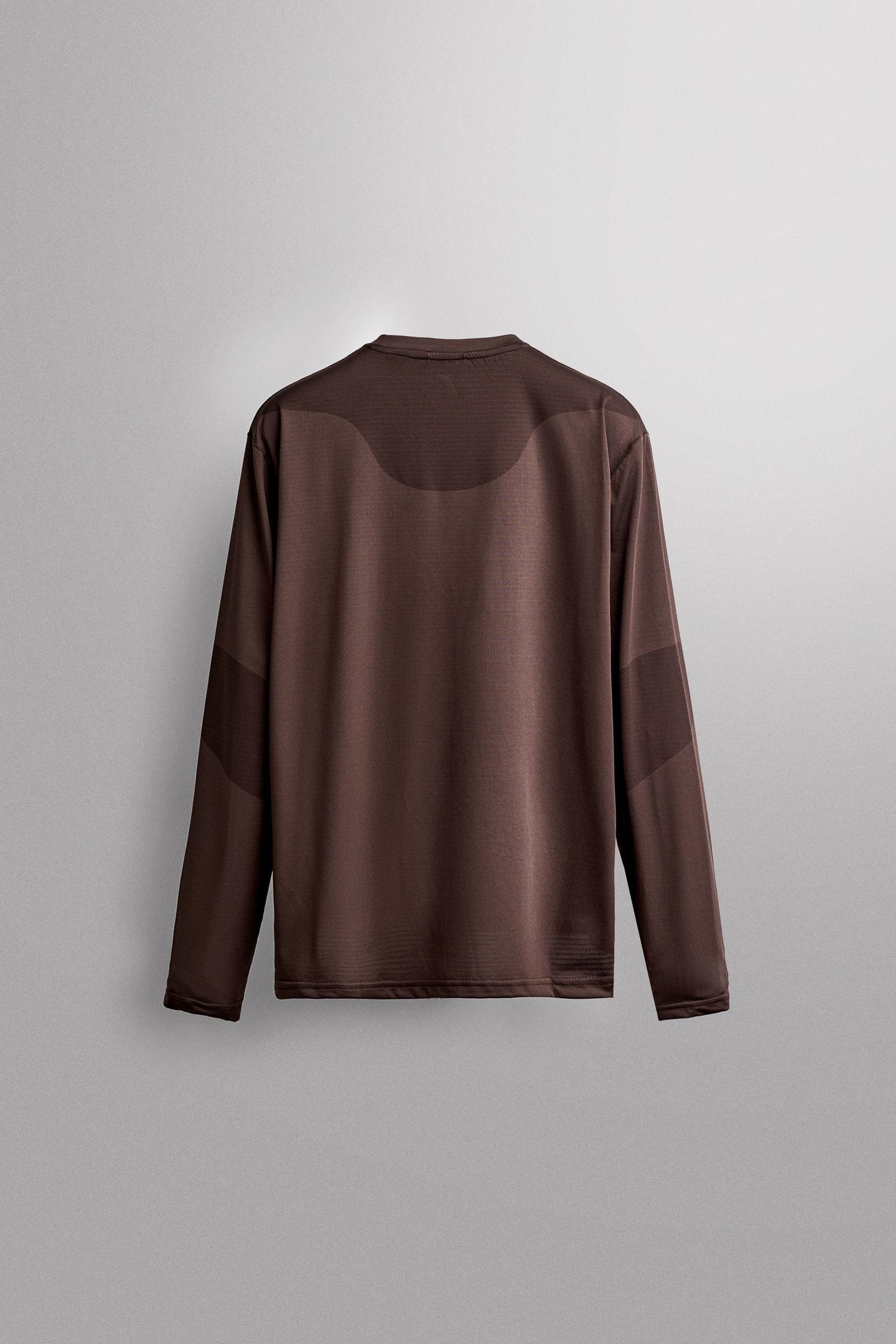 Мужская футболка Zara Technical Long-Sleeve Pocket, цвет: Коричневый — фото 7